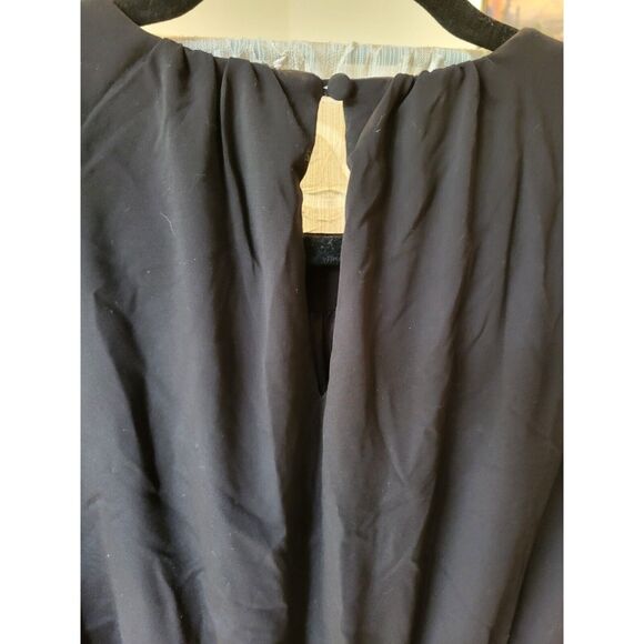 NEW Ann Taylor Ponte drawstring waist sz medium black keyhole back dress 6-8 - Picture 7 of 7